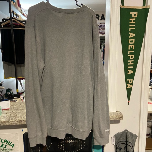 Mens 3x Gray Mitchell&Ness Philadelphia 76ers Julius Erving Caricature Crewneck - Picture 2 of 4